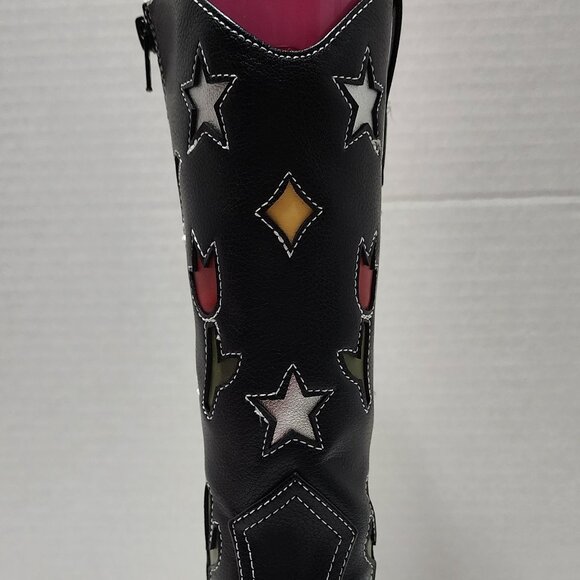 New No Boundaries Novelty Western Boots - Flower, Cactus, Moon & Stars - Size 8 - Picture 3 of 9